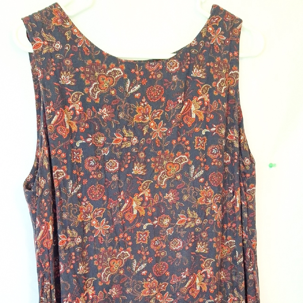 T&C Company Womens Size 16 Maxi Sleeveless Dress.  Multicolor FALL Colors